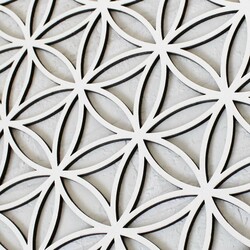 Wooden Sticker on the Wall - Flower of Life | White