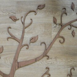 Wooden Family Tree with Photo Frames on the Wall | Tobacco Oak