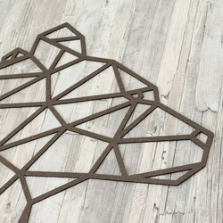 Wooden Wall Art - Polygonal Bear | Wenge