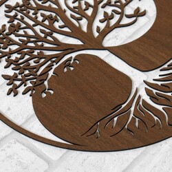 Wooden Tree of Life on the Wall - Symbiosis | Walnut