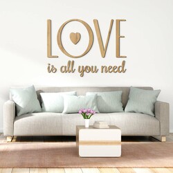 Short Quote on the Wall - LOVE | Gold Craft Oak