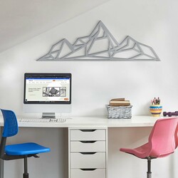 Wooden Polygonal Decoration - Mountain Peaks | Silver