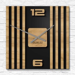Luxury Wooden Clock - Slats | Gold Craft Oak