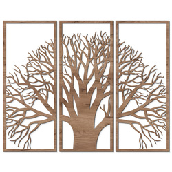 Multi-Part Picture on the Wall - Wooden Tree | Tobacco Oak