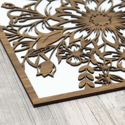 Napraforgó dekoráció a nappaliba | Fehér / Dió