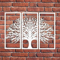 3-Piece Tree of Life Picture - Tiferet | White