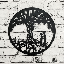 Wooden Tree of Life on the Wall - Love | Black