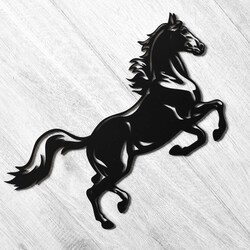 Cut-out Wall Art from Wood - Horse | Black