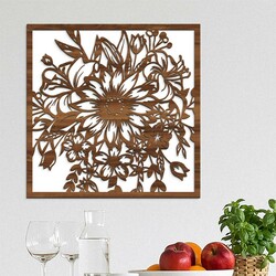 Napraforgó dekoráció a nappaliba | Fehér / Dió