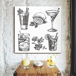 Affordable Wooden Picture for the Kitchen - Drinks | White
