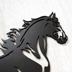 Cut-out Wall Art from Wood - Horse | Black