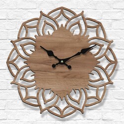 Wooden Clock Mandala - Aura | Tobacco Oak