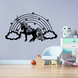 Wall Sticker with a children's motif - Unicorn | Black