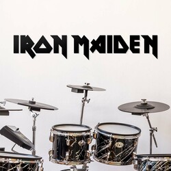 Wooden Logo - Iron Maiden | Black