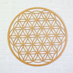 Wooden Sticker on the Wall - Flower of Life | Beech