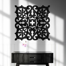 Wooden Wall Ornament - Art Nouveau | Black