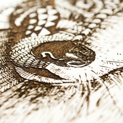 3D Wooden Engraved Wall Art - Wolf | White