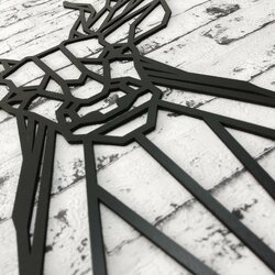 Large Wooden Wall Art - Polygonal Deer | Black