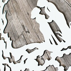 Wooden Tree of Life on the Wall - Love | White