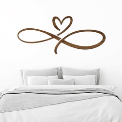 Large Wall Art Above the Bed - Infinite Love | Walnut