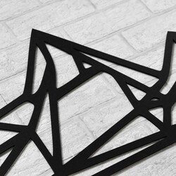 Wooden Polygonal Decoration - Mountain Peaks | Black