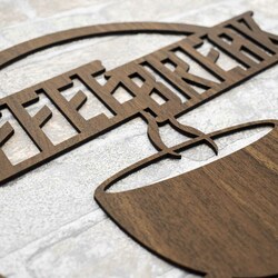 Modern Wall Art for the Kitchen - Coffee Break | Walnut