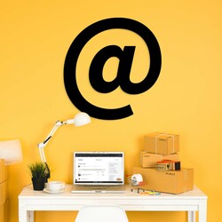 Wooden Office Decoration - At Symbol | Black