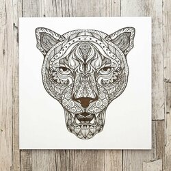 3D gravírozott falikép - Párduc | Fehér