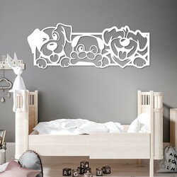 Gyerek falmatrica - Vidám kutyusok | Fehér