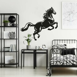 Cut-out Wall Art from Wood - Horse | Black