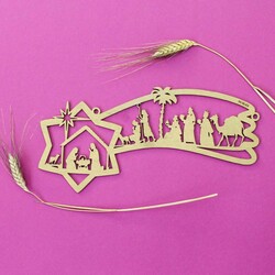 Wooden Bethlehem in the Shape of a Star | Gold