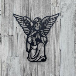 Wooden Picture - Guardian Angel | Black