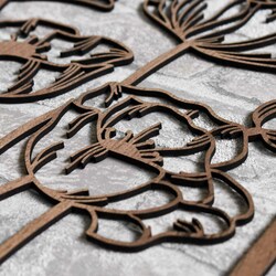 Wooden Wall Art - Poppies | Tobacco Oak