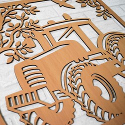 Wooden Wall Art - Tractor | Beech