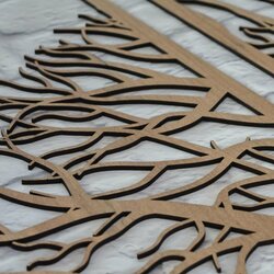 Multi-Part Picture on the Wall - Wooden Tree | Tobacco Oak