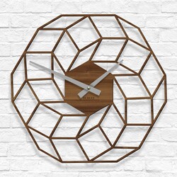 Large Modern Wall Clock - Vortexa | Walnut