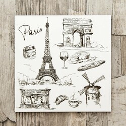 Wooden 3D Picture for Apartment - Paris | White