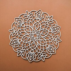 Wooden Mandala on the Wall - Yenefer | White