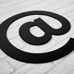 Wooden Office Decoration - At Symbol | Black