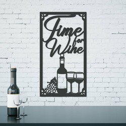 3D Wall Art for Kitchen - Wine and Grapes | Anthracite Gray