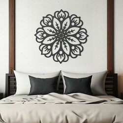 Wooden Picture of Mandala - Glow | Anthracite Gray
