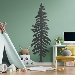 Large Tree on the Wall - Spruce | Anthracite Gray