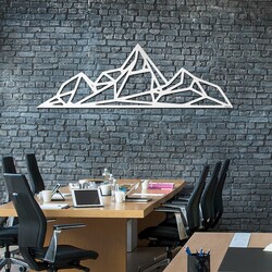 Wooden Polygonal Decoration - Mountain Peaks | White