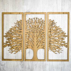 3-Piece Tree of Life Picture - Tiferet | Gold Craft Oak