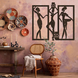 3D Ethnic Wooden Wall Art - African Women | Wenge