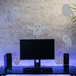 Halloweeni fali dekoráció - Szellemek | Ezüst