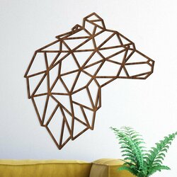 Wooden Wall Art - Polygonal Bear | Walnut