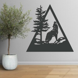 Cut-out 3D Wall Art - Wild Wolf | Anthracite Gray