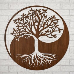 Wooden Tree of Life on the Wall - Symbiosis | Walnut