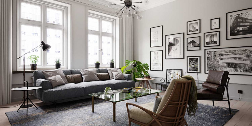 Návrh a dizajn moderného interiéru v škandinávskom štýle bývania